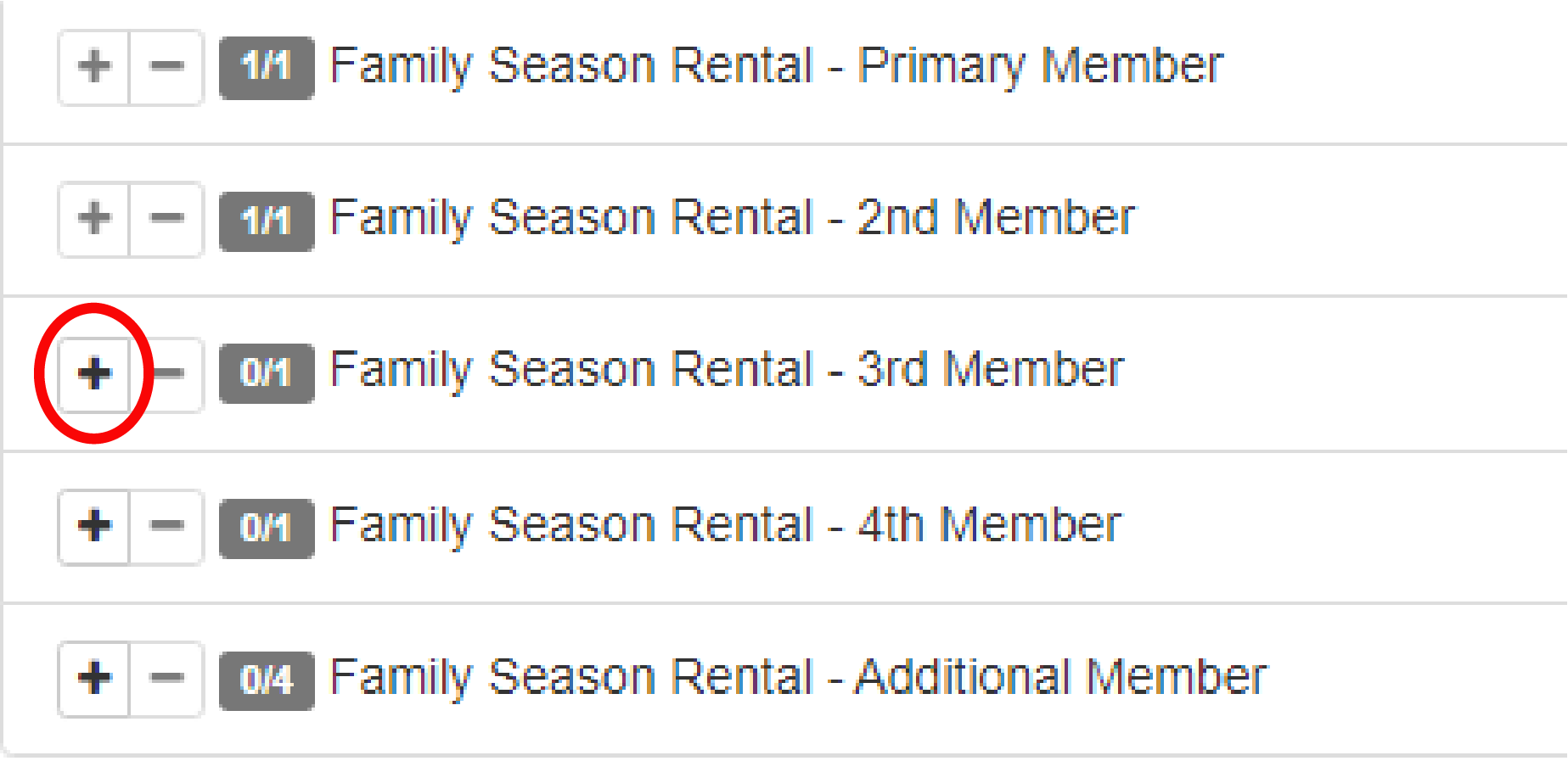 Family Season Rental