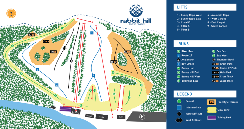 Rabbit Hill Snow Resort Trail Map